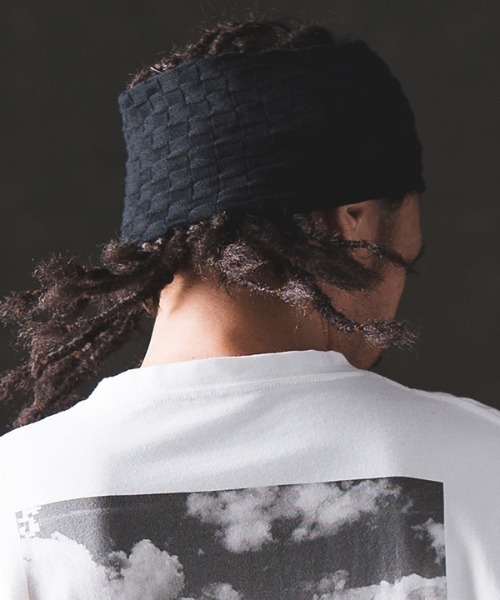 GLIMCLAP（グリムクラップ）の「mko11014- Latticed pattern hair band ヘアバンド（ヘアバンド・メンズ・チャコール/ブルー系その他/ブラック/ベージュ・FREE）」の13枚目の写真