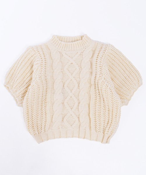 PHILLY（フィリー）の「ケーブル半袖ニット（ニット/セーター・レディース・グレー/ピンク/アイボリー・FREE）」の21枚目の写真