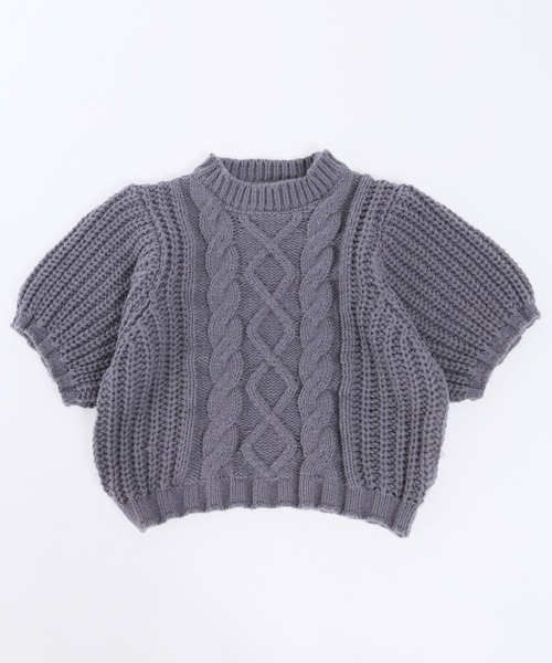 PHILLY（フィリー）の「ケーブル半袖ニット（ニット/セーター・レディース・グレー/ピンク/アイボリー・FREE）」の15枚目の写真