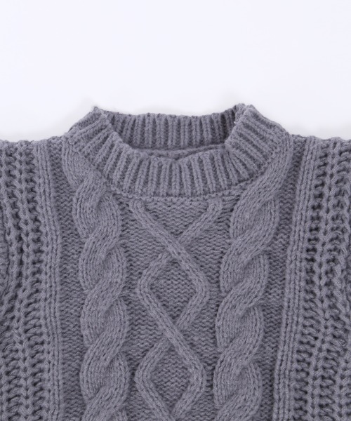 PHILLY（フィリー）の「ケーブル半袖ニット（ニット/セーター・レディース・グレー/ピンク/アイボリー・FREE）」の12枚目の写真