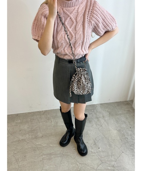 PHILLY（フィリー）の「ケーブル半袖ニット（ニット/セーター・レディース・グレー/ピンク/アイボリー・FREE）」の11枚目の写真