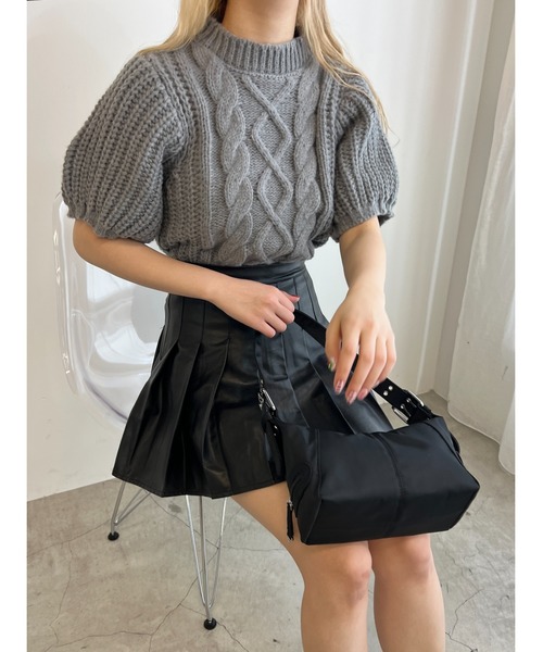 PHILLY（フィリー）の「ケーブル半袖ニット（ニット/セーター・レディース・グレー/ピンク/アイボリー・FREE）」の7枚目の写真