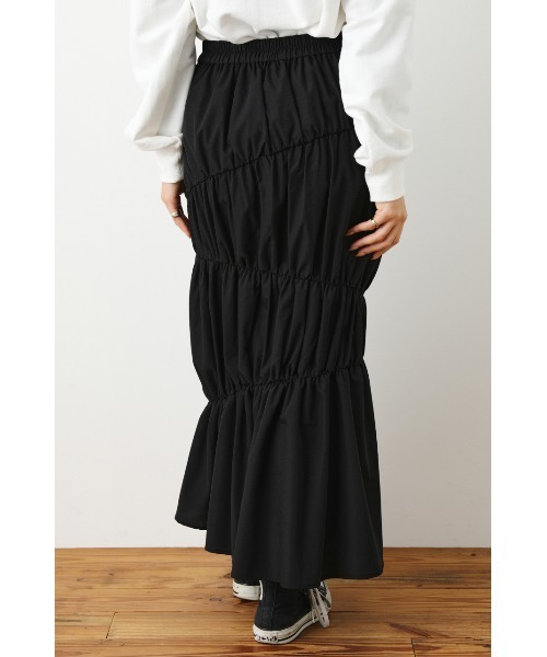 RODEO CROWNS WIDE BOWL（ロデオクラウンズワイドボウル）の「ステッチギャザースカート（スカート・レディース・ブラック/ホワイト・FREE）」の10枚目の写真