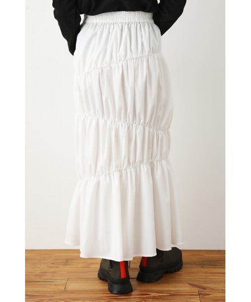 RODEO CROWNS WIDE BOWL（ロデオクラウンズワイドボウル）の「ステッチギャザースカート（スカート・レディース・ブラック/ホワイト・FREE）」の8枚目の写真