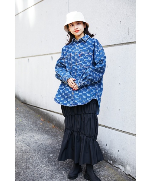 RODEO CROWNS WIDE BOWL（ロデオクラウンズワイドボウル）の「ステッチギャザースカート（スカート・レディース・ブラック/ホワイト・FREE）」の16枚目の写真