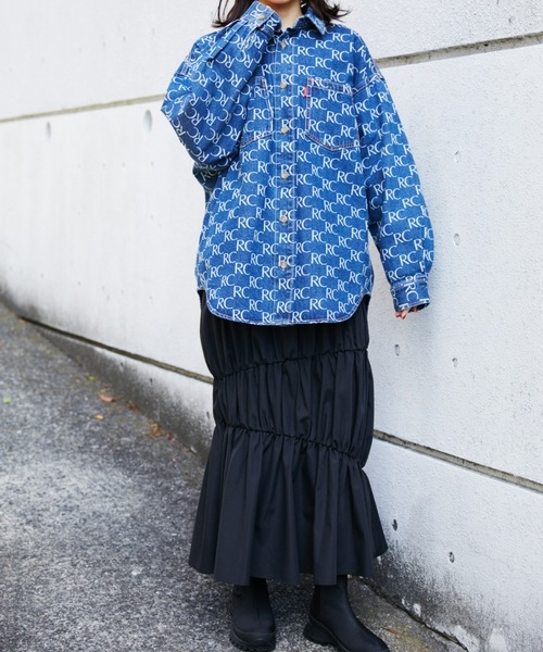 RODEO CROWNS WIDE BOWL（ロデオクラウンズワイドボウル）の「ステッチギャザースカート（スカート・レディース・ブラック/ホワイト・FREE）」の18枚目の写真