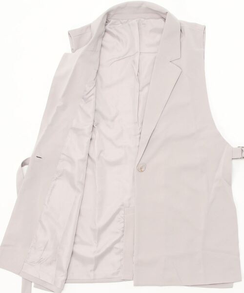 7days Life Styling(セブンデイズライフスタイリング)の「【販売終了】【ジャージーシリーズ】サイドベルトテーラードジレ(スーツベスト・レディース・ブラック/ライトグレー・L/LL/M)」の9枚目の写真