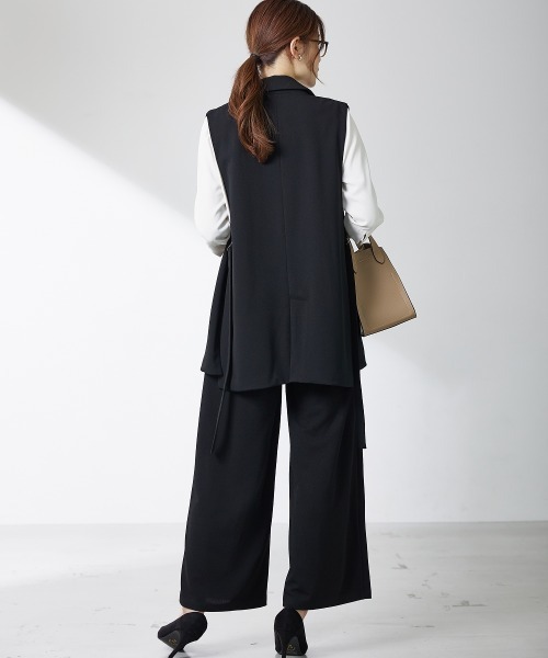 7days Life Styling(セブンデイズライフスタイリング)の「【販売終了】【ジャージーシリーズ】サイドベルトテーラードジレ(スーツベスト・レディース・ブラック/ライトグレー・L/LL/M)」の13枚目の写真