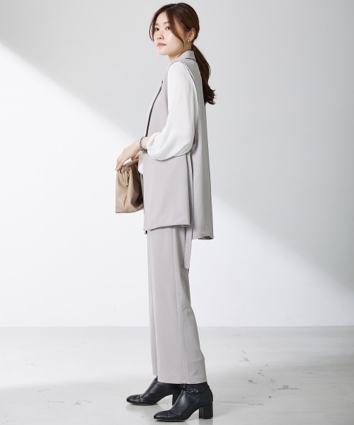 7days Life Styling(セブンデイズライフスタイリング)の「【販売終了】【ジャージーシリーズ】サイドベルトテーラードジレ(スーツベスト・レディース・ブラック/ライトグレー・L/LL/M)」の17枚目の写真