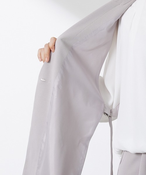 7days Life Styling(セブンデイズライフスタイリング)の「【販売終了】【ジャージーシリーズ】サイドベルトテーラードジレ(スーツベスト・レディース・ブラック/ライトグレー・L/LL/M)」の4枚目の写真