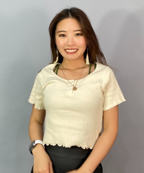 BILLABONG(ビラボン)の「【ムラサキスポーツ別注】BILLABONG/ビラボン HENLY NECK MINI TEE/無地ミニリブ素材Tシャツ BD013-219(Tシャツ/カットソー・レディース・ブラウン/ホワイト×ホワイト/ブラック×ブラック・M/L)」の1枚目の写真