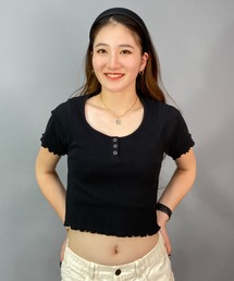 BILLABONG | 【ムラサキスポーツ別注】BILLABONG/ビラボン  HENLY NECK MINI TEE/無地ミニリブ素材Tシャツ   BD013-219(Tシャツ/カットソー)