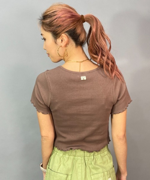 BILLABONG(ビラボン)の「【ムラサキスポーツ別注】BILLABONG/ビラボン HENLY NECK MINI TEE/無地ミニリブ素材Tシャツ BD013-219(Tシャツ/カットソー・レディース・ブラウン/ホワイト×ホワイト/ブラック×ブラック・M/L)」の10枚目の写真