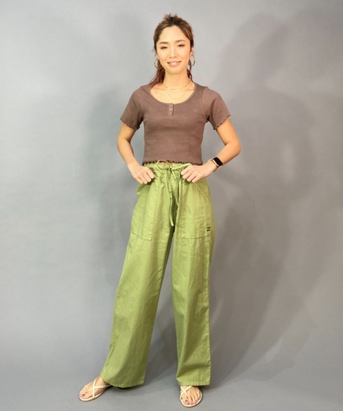 BILLABONG(ビラボン)の「【ムラサキスポーツ別注】BILLABONG/ビラボン HENLY NECK MINI TEE/無地ミニリブ素材Tシャツ BD013-219(Tシャツ/カットソー・レディース・ブラウン/ホワイト×ホワイト/ブラック×ブラック・M/L)」の9枚目の写真