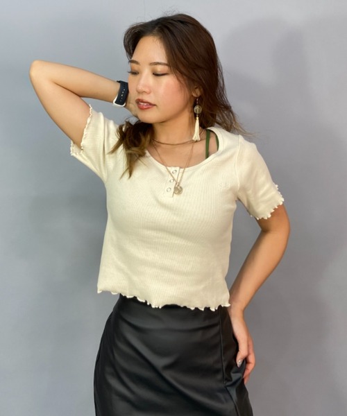 BILLABONG(ビラボン)の「【ムラサキスポーツ別注】BILLABONG/ビラボン HENLY NECK MINI TEE/無地ミニリブ素材Tシャツ BD013-219(Tシャツ/カットソー・レディース・ブラウン/ホワイト×ホワイト/ブラック×ブラック・M/L)」の15枚目の写真