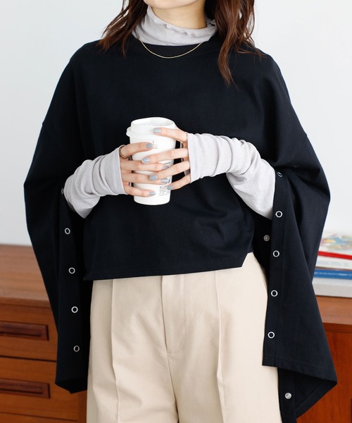 GeeRA(ジーラ)の「オープンスリーブプルオーバー(Tシャツ/カットソー・レディース・ブラック/モカ/アイボリー/その他・MEDIUM)」の2枚目の写真