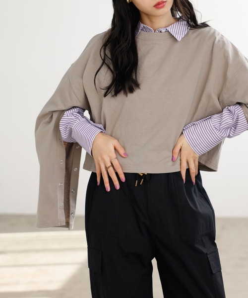 GeeRA(ジーラ)の「オープンスリーブプルオーバー(Tシャツ/カットソー・レディース・ブラック/モカ/アイボリー/その他・MEDIUM)」の16枚目の写真