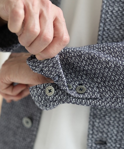 UNION STATION（ユニオンステーション）の「T/Cジャガードスタンドカラージャケット（テーラードジャケット・メンズ・ネイビー/ライトグレー・LL/L/M/S）」の10枚目の写真