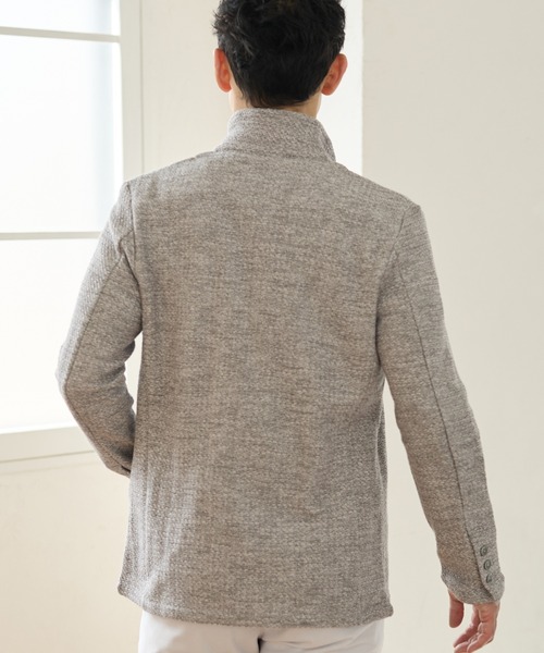 UNION STATION（ユニオンステーション）の「T/Cジャガードスタンドカラージャケット（テーラードジャケット・メンズ・ネイビー/ライトグレー・LL/L/M/S）」の14枚目の写真