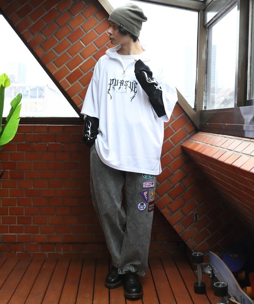 ８(eight)（エイト）の「ハーフジップロングＴシャツ（Tシャツ/カットソー・メンズ・ブラック系その他2/ブラック系その他/ホワイト系その他/ホワイト系その他2・LARGE/MEDIUM）」の7枚目の写真