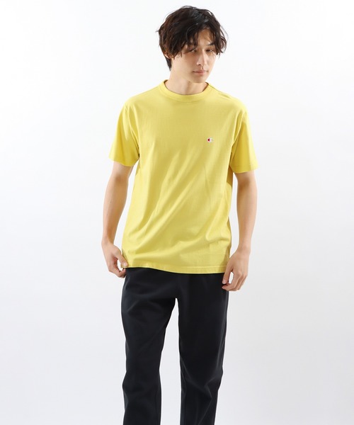 Champion（チャンピオン）の「【Champion/チャンピオン】メンズ ベーシック ショートスリーブTシャツ（Tシャツ/カットソー・メンズ・グリーン系その他3/オレンジ系その他3/ホワイト/ブルー系その他5/ブラック/グレー/ネイビー/ダークグリーン/ライトイエロー/オートミール/イエロー系その他3/サンドベージュ/ロイヤルブルー/ピーコックグリーン系/レッド系その他6/ベージュ系その他3/イエロー系その他/サックスブルー/ブルー系その他・MEDIUM/LARGE/X-LARGE/SMALL）」の17枚目の写真