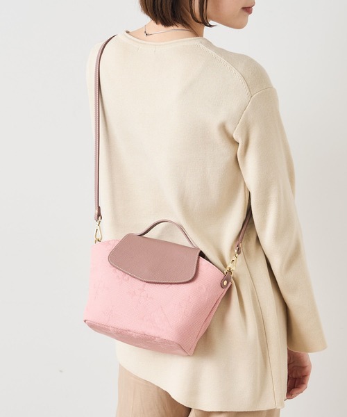 russet（ラシット）の「《刺し子》レザーフラップ2WAYショルダーバッグ(CE-1044)（ショルダーバッグ・レディース・グレー/スカイブルー/アイボリー/ピンク/ネイビー・FREE）」の10枚目の写真