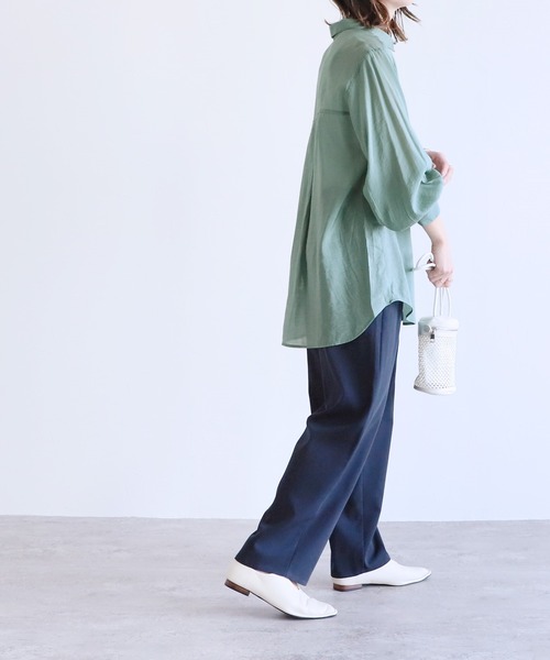 reca（レカ）の「ボリュームスリーブシアーシャツ（シャツ/ブラウス・レディース・グリーン/オフホワイト/ブラック/ブルー・FREE）」の16枚目の写真