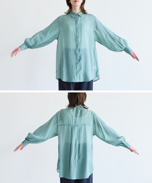 reca（レカ）の「ボリュームスリーブシアーシャツ（シャツ/ブラウス・レディース・グリーン/オフホワイト/ブラック/ブルー・FREE）」の22枚目の写真