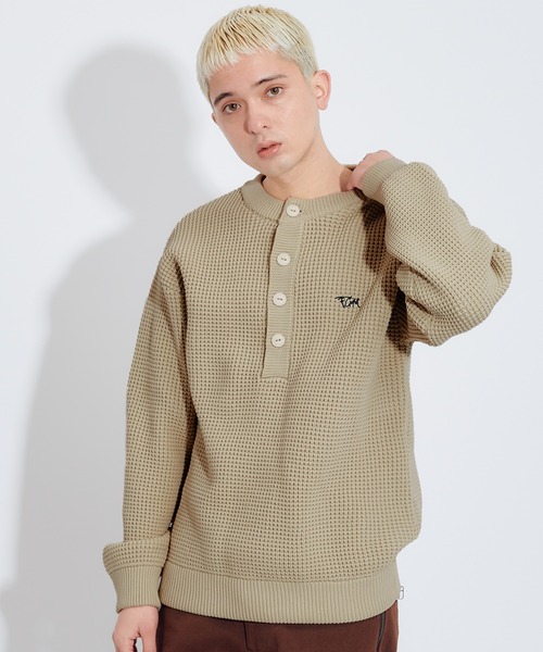 FCMM(エフシーエムエム)の「【日本限定アイテム】WAFFLE KNIT SWEATER/ワッフルニットセーター(ニット/セーター・メンズ・アイボリー/ブルー/グリーン・MEDIUM/LARGE)」の2枚目の写真
