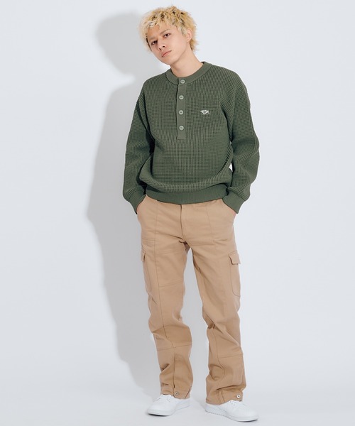FCMM(エフシーエムエム)の「【日本限定アイテム】WAFFLE KNIT SWEATER/ワッフルニットセーター(ニット/セーター・メンズ・アイボリー/ブルー/グリーン・MEDIUM/LARGE)」の9枚目の写真