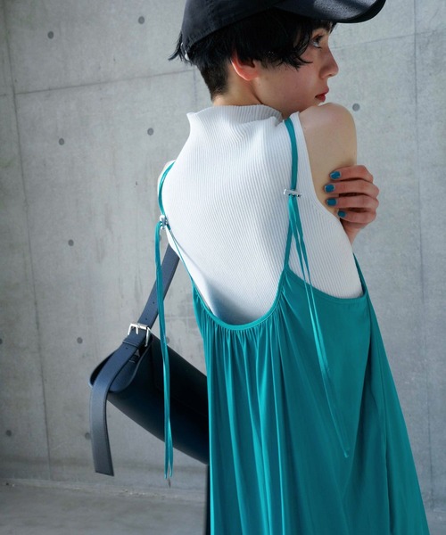 PAGEBOY（ページボーイ）の「ティアードキャミワンピース（ワンピース・レディース・オフホワイト/ターコイズブルー/オレンジ系その他/ブラック/ブラウン・FREE）」の6枚目の写真