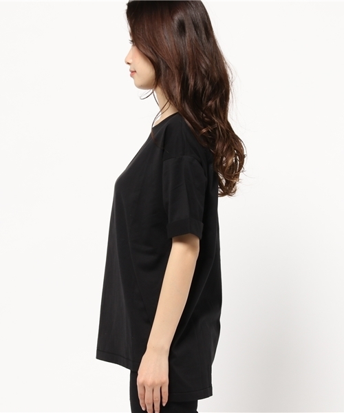 MOUSSY（マウジー）の「Simple Big TOPS（Tシャツ/カットソー・レディース・ホワイト/ライトブルー/ブラック/キャメル/カーキ系・FREE）」の7枚目の写真