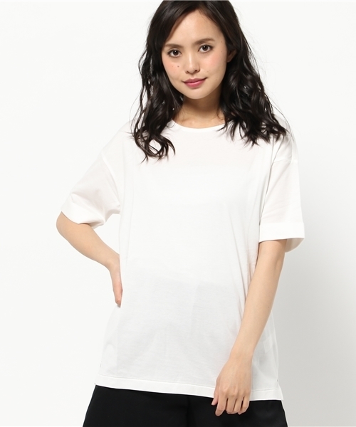 MOUSSY（マウジー）の「Simple Big TOPS（Tシャツ/カットソー・レディース・ホワイト/ライトブルー/ブラック/キャメル/カーキ系・FREE）」の22枚目の写真