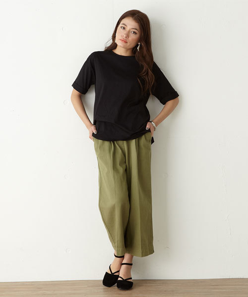 MOUSSY（マウジー）の「Simple Big TOPS（Tシャツ/カットソー・レディース・ホワイト/ライトブルー/ブラック/キャメル/カーキ系・FREE）」の19枚目の写真