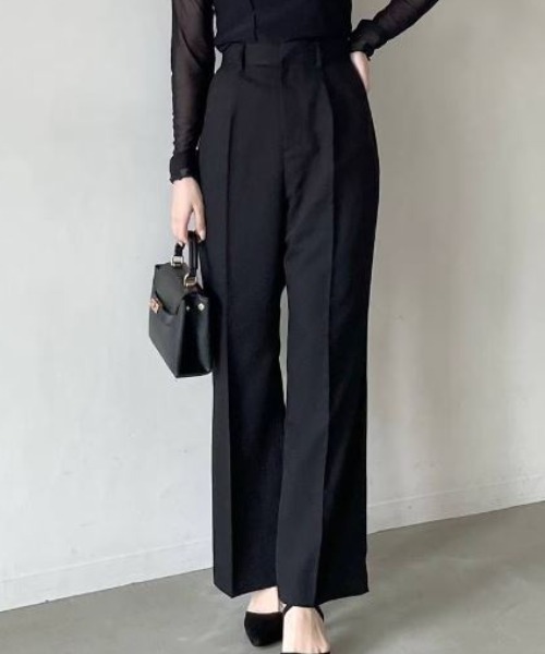 FOREVER 21(フォーエバー トゥエンティーワン)の「【BASIC】カラーストレートパンツ(スラックス・レディース・ブラック/チャコールグレー/グリーン/ベージュ・MEDIUM/SMALL)」の2枚目の写真