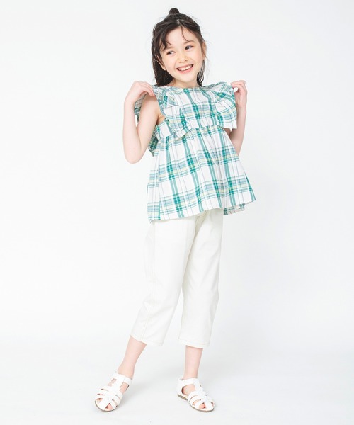 BRANSHES(ブランシェス)の「【ペア/お揃い】チェック柄チュニック(チュニック・キッズ・グリーン/アイボリー・110/150/130/100/140/90/120)」の13枚目の写真