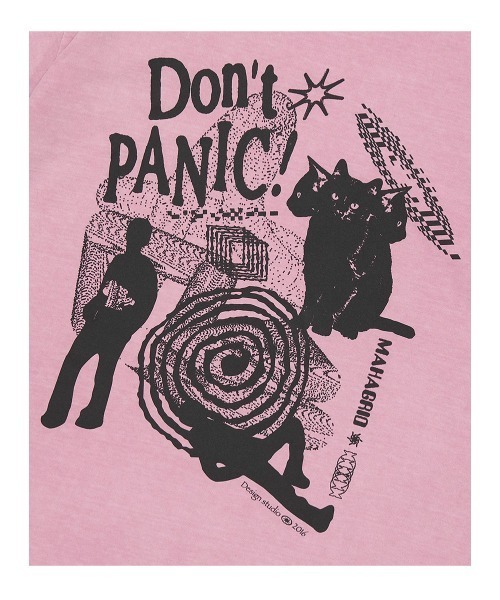 MAHAGRID（マハグリッド）の「『mahagrid/マハグリッド』DON’T PANIC PIGMENT TEE/ドントパニックピグメント 半袖 カットソー（Tシャツ/カットソー・レディース・チャコールグレー/ピンク/ネイビー/ベージュ・M/L/XL/S）」の9枚目の写真