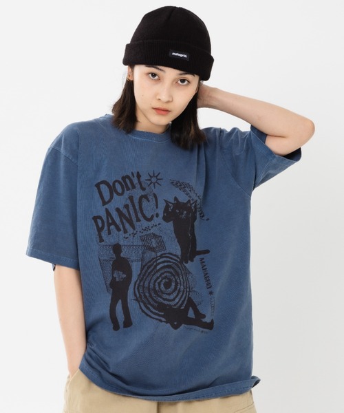 tシャツ 「mahagrid/マハグリッド」DON’T PANIC PIGMENT TEE/ドントパニックピグメント 半袖 カットソー レディース メ mahagrid/マハグリッド』DON'T PANIC PIGMENT TEE/ドント