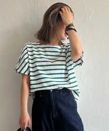 LBC | ボーダー袖タックプルオーバー(Tシャツ/カットソー)