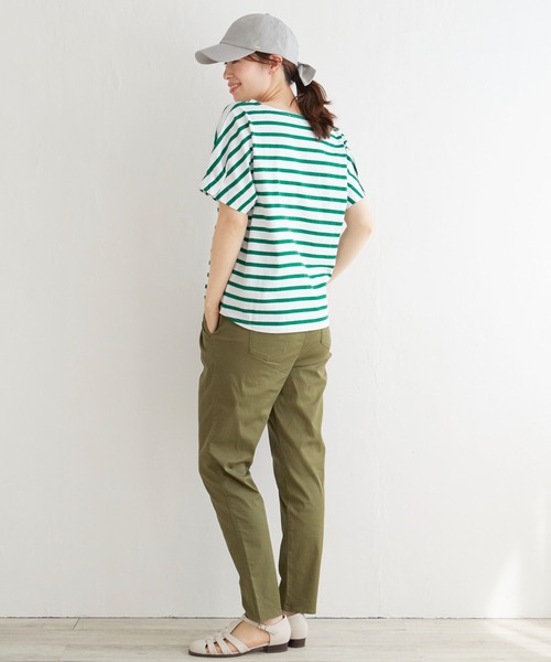 LBC（エルビーシー）の「ボーダー袖タックプルオーバー（Tシャツ/カットソー・レディース・ネイビー/ピンク/グリーン・M/L）」の6枚目の写真