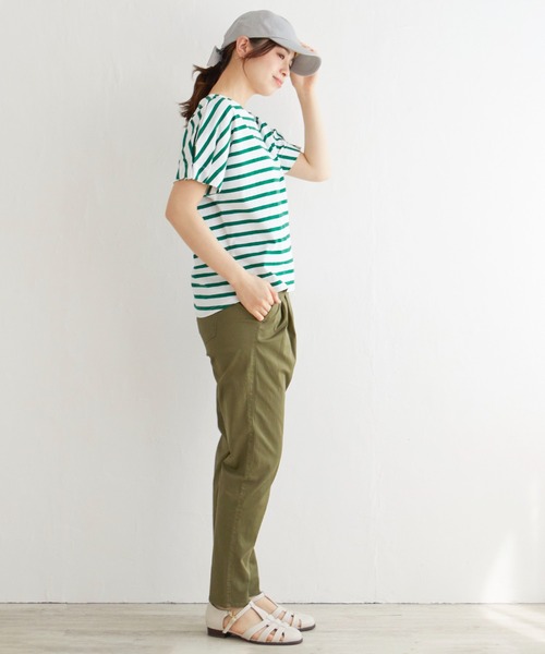 LBC（エルビーシー）の「ボーダー袖タックプルオーバー（Tシャツ/カットソー・レディース・ネイビー/ピンク/グリーン・M/L）」の14枚目の写真