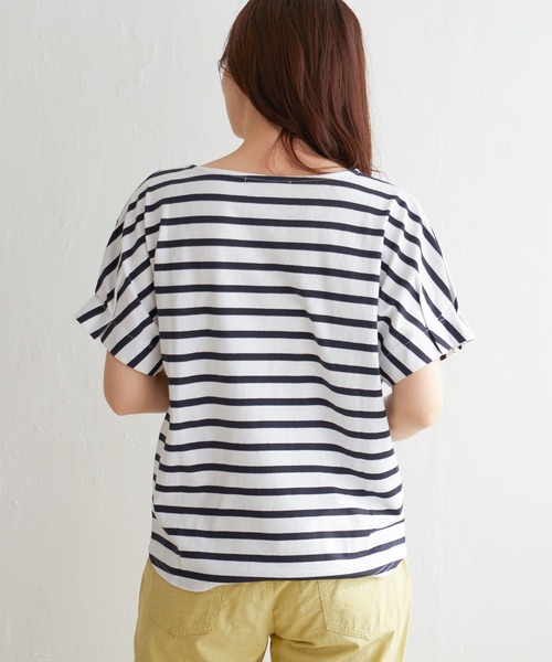 LBC（エルビーシー）の「ボーダー袖タックプルオーバー（Tシャツ/カットソー・レディース・ネイビー/ピンク/グリーン・M/L）」の16枚目の写真