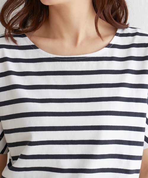 LBC（エルビーシー）の「ボーダー袖タックプルオーバー（Tシャツ/カットソー・レディース・ネイビー/ピンク/グリーン・M/L）」の15枚目の写真