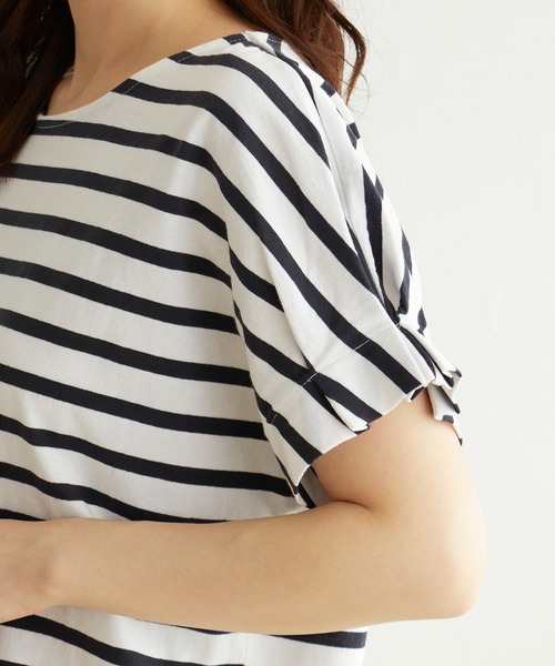 LBC（エルビーシー）の「ボーダー袖タックプルオーバー（Tシャツ/カットソー・レディース・ネイビー/ピンク/グリーン・M/L）」の13枚目の写真