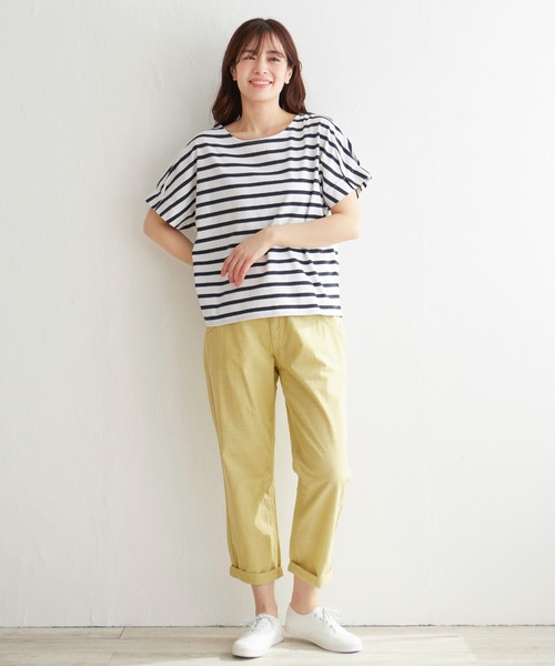 LBC（エルビーシー）の「ボーダー袖タックプルオーバー（Tシャツ/カットソー・レディース・ネイビー/ピンク/グリーン・M/L）」の10枚目の写真