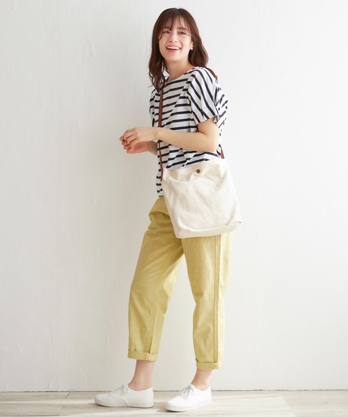 LBC（エルビーシー）の「ボーダー袖タックプルオーバー（Tシャツ/カットソー・レディース・ネイビー/ピンク/グリーン・M/L）」の12枚目の写真