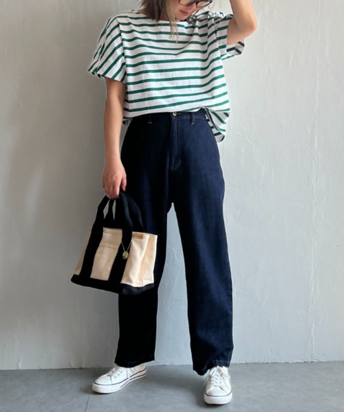 LBC（エルビーシー）の「ボーダー袖タックプルオーバー（Tシャツ/カットソー・レディース・ネイビー/ピンク/グリーン・M/L）」の18枚目の写真