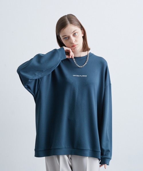 JUNRED（ジュンレッド）の「フラワープリントロングTシャツ（Tシャツ/カットソー・メンズ・グリーン/ブラック/ホワイト・S/L/M）」の3枚目の写真