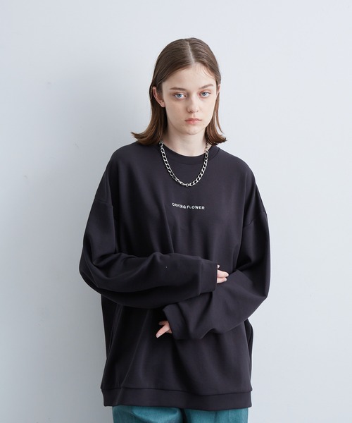 JUNRED（ジュンレッド）の「フラワープリントロングTシャツ（Tシャツ/カットソー・メンズ・グリーン/ブラック/ホワイト・S/L/M）」の6枚目の写真