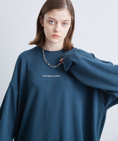 JUNRED（ジュンレッド）の「フラワープリントロングTシャツ（Tシャツ/カットソー・メンズ・グリーン/ブラック/ホワイト・S/L/M）」の8枚目の写真